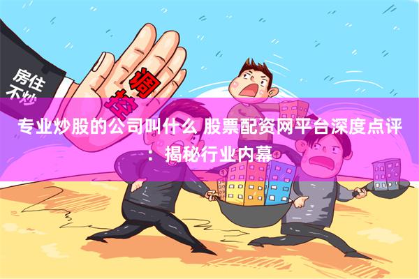 专业炒股的公司叫什么 股票配资网平台深度点评：揭秘行业内幕